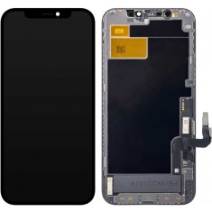 Display cu Touchscreen JK pentru Apple iPhone 12 / 12 Pro, cu Rama, Versiune LCD In-Cell, Negru