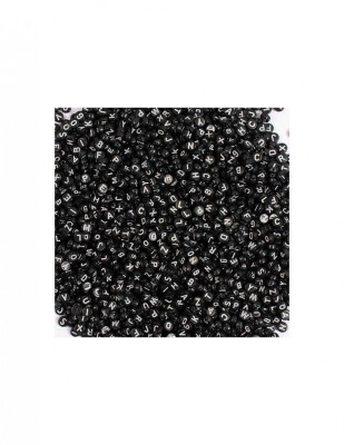 Set 500 margele negre plate cu litere foto