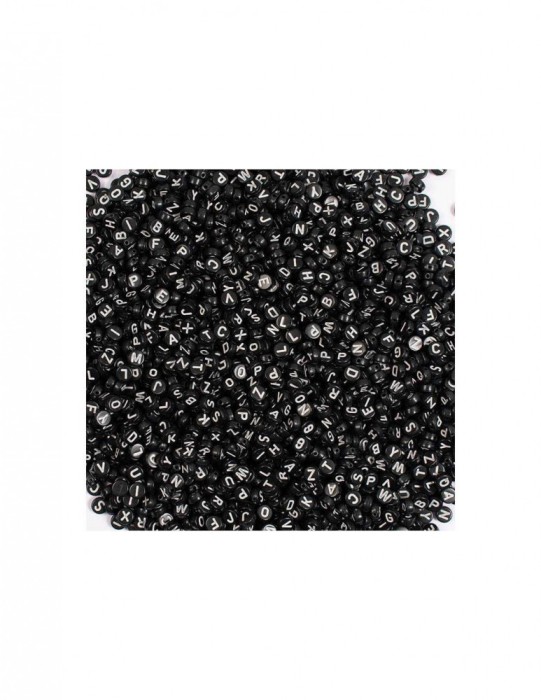 Set 500 margele negre plate cu litere
