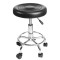Scaun salon taburet frizerie, cosmetica, cu roti negru