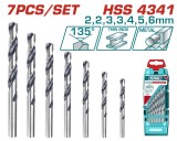 Set 7 burghie pentru metal TOTAL HSS 4341, 2-6 mm
