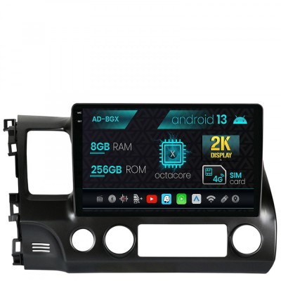 Navigatie Honda Civic (2005-2012), Android 13, X-Octacore 8GB RAM + 256GB ROM, 10.36 Inch - AD-BGX10008+AD-BGRKIT008 foto