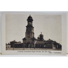 CATEDRALA INCORONARII REGALE ROMANE DIN ALBA IULIA , ARH. V. STEFANESCU , CARTE POSTALA , INCEPUTUL SEC. XX