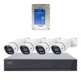 Sistem supraveghere video PNI House IPMAX PoE 8MP cu 4 camere si HDD 1TB