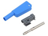 Conector banană 4mm 32A 1kV albastru nichelat ST&Auml;UBLI lipit