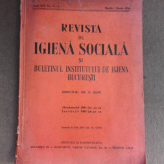 Revista de igiena sociala nr.5-6/1944 si buletinul institutului de igiena Bucuresti