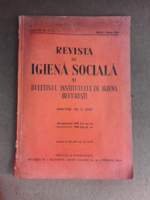 Revista de igiena sociala nr.5-6/1944 si buletinul institutului de igiena Bucuresti foto