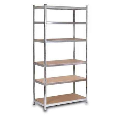Raft metalic Premium 2500x900x400 mm (HxLxl), otel galvanizat cu 6 polite MDF, 1200 kg, montaj fara surub, PLUS (5 ani garantie) foto