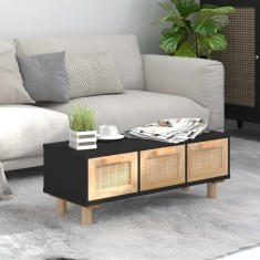 Măsuță de cafea negru 80x40x30 cm lemn prelucrat&amp;amp;lemn masiv pin foto