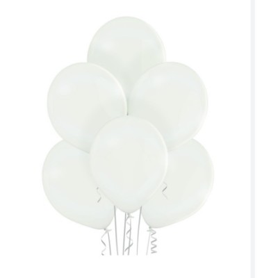 Set 10 Baloane din Latex, Flippy, Model Party, 13 cm, 1 g, Alb foto