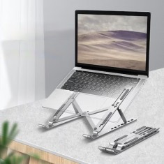 Suport din aluminiu pentru laptop 10-17&amp;quot;, stand reglabil pe 6 nivele, pliabil foto
