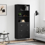 VidaXL Dulap &icirc;nalt, negru, 69,5x34x180 cm, lemn compozit