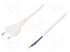 Cablu alimentare AC, 5m, 2 fire, culoare alb, cabluri, CEE 7/16 (C) mufa, PLASTROL - W-97149