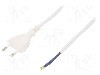 Cablu alimentare AC, 5m, 2 fire, culoare alb, cabluri, CEE 7/16 (C) mufa, PLASTROL - W-97149