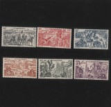 Noua Caledonie , Colonii franceze 1946 - Omnibuse , Ajutorul pentru copii , serie 6 valori, dantelate , MNH , Mi.320-325, Militar, Nestampilat