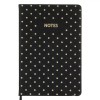 Carnet Notițe A5, Model Buline Aurii, 80 File, Copertă Dura, Negru, Oem