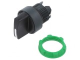 Comutator Rotativ 22mm 3 Poziții Negru