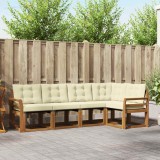 vidaXL Set de canapele de exterior cu pernă 5 pcs Natural și Crem 3368665