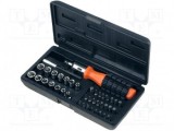 Set Chei Tubulare si Surubelnite 40 Buc Otel Crom Vanadium AViT, Imbus, Torx, Phillips, Adaptor, Prelungitor, Geanta