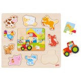 Cumpara ieftin Puzzle din lemn - Farm Animals | Goki