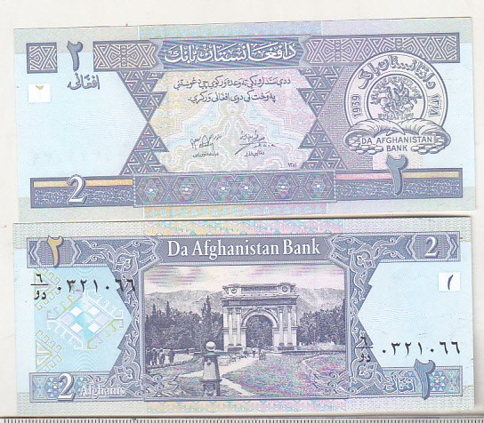 bnk bn Afghanistan Afganistan 2 afganis 2002 unc