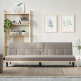 VidaXL Canapea extensibilă cu suporturi de pahare, gri taupe, textil
