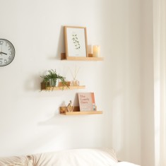 Set 3 rafturi perete Gildesk?l 40x13x7cm bambus [en.casa] HausGarden Leisure foto