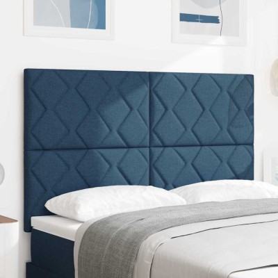 vidaXL Tăblie din Țesătură Geometric Manual albastru 140 cm țesătură foto