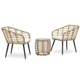 Set mobilier de bistro, 3 piese, stejar, poliratan GartenMobel Dekor, vidaXL