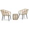 Gossi set mobilier de bistro, 3 piese, stejar, poliratan