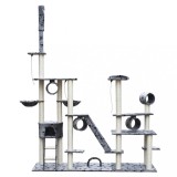 Cumpara ieftin Ansamblu pisici Deluxe, 230-260 cm, gri, cu imprimeu de lăbuțe