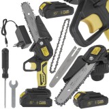 Set mini fierastrau de gradina cu acumulator, incarcator si accesorii, 2 x 2.0 Ah, 21 V, John Gardener G80665