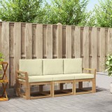 Cumpara ieftin Set de canapele de exterior 3 buc. Alb si crem 194 x 63 x 73 cm