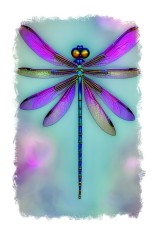 Sticker decorativ Libelula, Mov, 85 cm, 11633ST foto