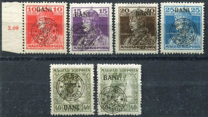 1919 , Mi 45I-49I , Emisiunea CLUJ , KARL sau ZITA - MH+MNH , semnate!
