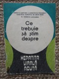 CE TREBUIE SA STIM DESPRE HEPATITA VIRALA ACUTA