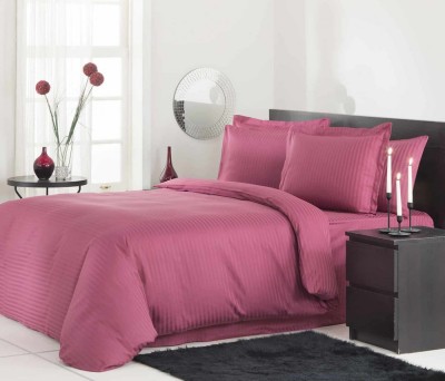 Set 2 huse perna din damasc, densitate 130 g/mp, Fucsia foto