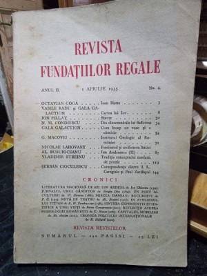 Revista Fundatiilor Regale - Anul II 1 Aprilie 1935, Nr. 4 foto