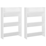 Pantofare de perete, 2 buc., alb, 60x18x90 cm, PAL