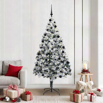vidaXL Brad de Crăciun artificial Verde 210 cm PVC și Oțel și Plastic 3396972 foto