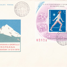 FDC - 1979 LP 989 A IV-A CONFERINTA EUROPEANA A SPORTULUI- COLITA NEDANTELATA