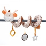 Jucărie Spiralată Pat, Girafă, 30cm, Maro-Bej, Oglindă și Dentitie, Unisex, Oem