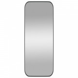 Oglindă de perete, negru, 30x80 cm, dreptunghiulară