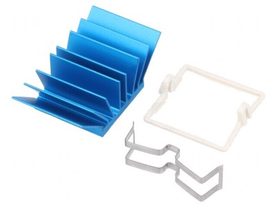 Radiator Extrudat cu Aripioare BGA Albastru 21x21mm foto