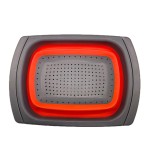 Strecuratoare pentru paste, chiuveta, pliabila rosie, 41 cm