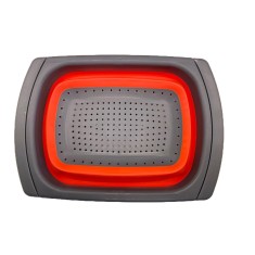 Strecuratoare pentru paste, chiuveta, pliabila rosie, 41 cm