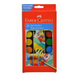 Cumpara ieftin Acuarele cu Pensula Faber-Castell Connector, 30 mm, 21 Culori, Faber Castell Acuarele, Acuarele Scoala, Culori pentru Pictat, Acuarele Pictura, Paleta