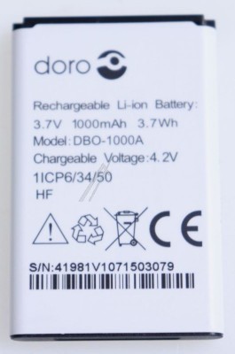 DBO-1000A / DBAA-1000A DORO ERSATZAKKU PASSEND F&amp;Uuml;R 1370/1372/2404 ECO foto