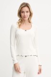 Abercrombie &amp; Fitch longsleeve de pijama culoarea bej, KI146-4045