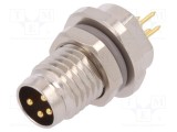 Conector M8 tată 4 pini neecranaţi soclu IP67 30V 2,5-4mm TE Connectivity
